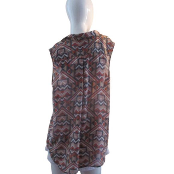 🌟 Aztec Vibe Sleeveless Blouse by Lavon - Size XL - Picture 2 of 4